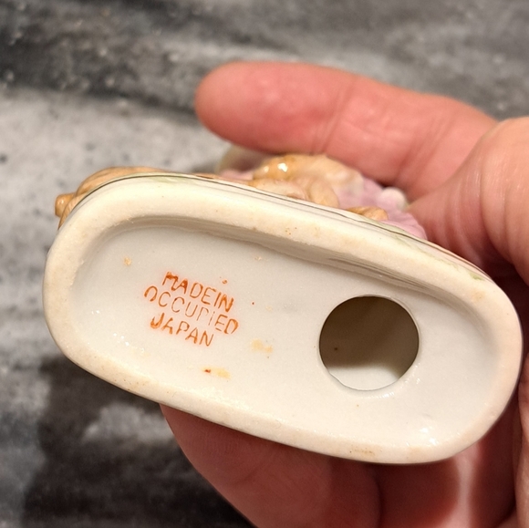 Vintage Hand Painted Art Deco Style Flapper Lady W/ Deer. Occupied Japan - Picture 6 of 7